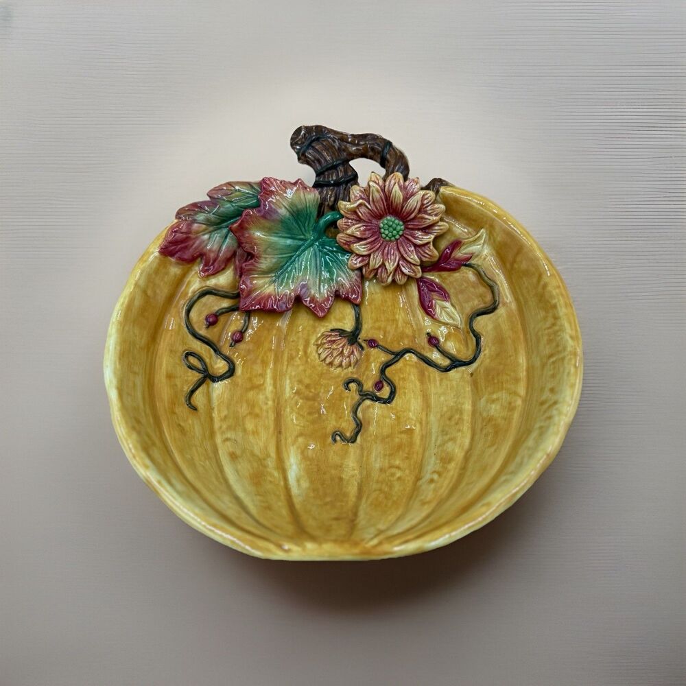 Fitz & Floyd Classics Harvest Heritage Pumpkin Fall Serving Dish
